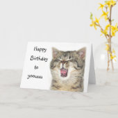 Carte Joyeux chaton d'anniversaire (Fleur jaune)