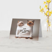 Carte Joyeux Chats D'Anniversaire Pour Soeur (Fleur jaune)