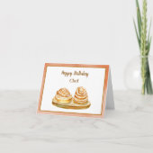 Carte Joyeux Chef Aquarelle Cannelle Buns (Devant)