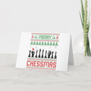 Carte Joyeux Chessmas Drôle de Noël pour les échecs Swea
