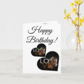 Carte joyeux cheval d'anniversaire (Fleur jaune)