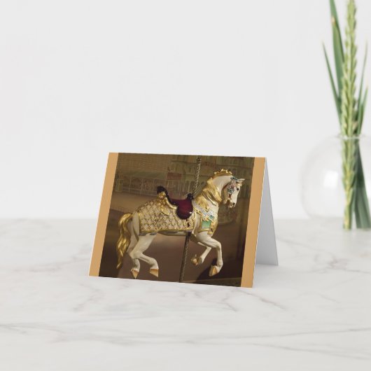 Carte Joyeux cheval de carrousel d'anniversaire (Devant)