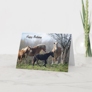 Carte Joyeux Chevaux d'anniversaire