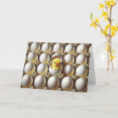 Carte Joyeux Chick d'anniversaire du groupe (Fleur jaune)