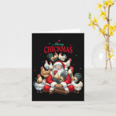 Carte Joyeux Chickmas Cute Père Noël Poulet de Noël Ferm (Fleur jaune)