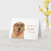 Carte Joyeux chien d'anniversaire (Fleur jaune)