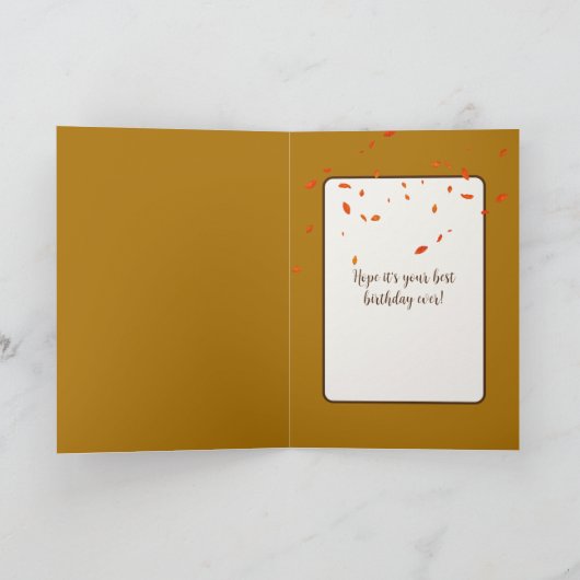 Carte Joyeux Chien D'Anniversaire En Feuilles Automnes (Intérieur)