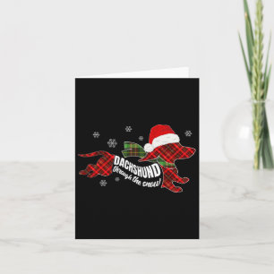 Carte Joyeux Chien De Noël À Travers La Pla De Neige