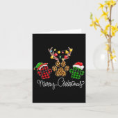 Carte Joyeux Chien De Noël Paws Éclairage Buffalo Plaid  (Fleur jaune)