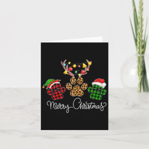 Carte Joyeux Chien De Noël Paws Éclairage Buffalo Plaid