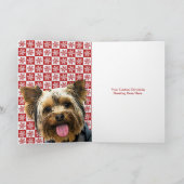 Carte Joyeux Chien de Noël Yorkie Terrier Cute Custom (Intérieur)