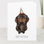 Carte Joyeux chien de saucisse d'anniversaire (Devant)