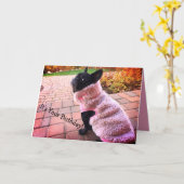 Carte Joyeux Chien de taureau français (Fleur jaune)