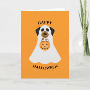 Carte Joyeux chien fantôme d'Halloween
