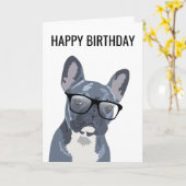 Carte Joyeux chien mignon d'anniversaire | Chien-taureau (Fleur jaune)