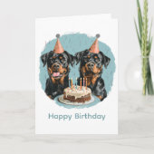Carte Joyeux chien Rottweiler d'anniversaire (Devant)