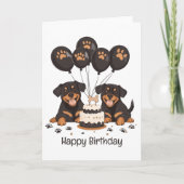 Carte Joyeux chien Rottweiler d'anniversaire (Devant)