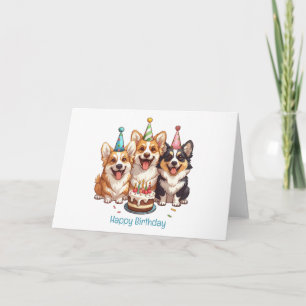 Carte Joyeux Chiens de Corgi d'anniversaire