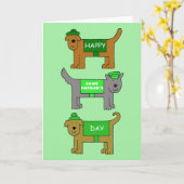 Carte Joyeux Chiens de dessin de la Saint-Patricks Day (Fleur jaune)