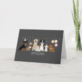 Carte Joyeux Chiens de fête d'anniversaire (Devant)