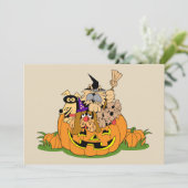 Carte Joyeux Chiens D'Halloween En Citrouille (Debout devant)
