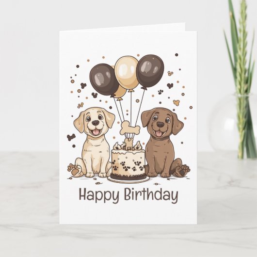Carte Joyeux Chiens du Labrador Retriever (Devant)