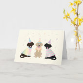 Carte Joyeux Chiens du Labrador Retriever (Fleur jaune)