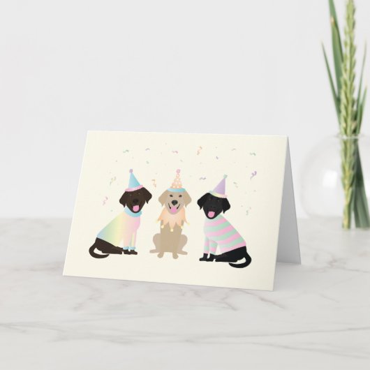 Carte Joyeux Chiens du Labrador Retriever (Devant)