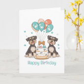 Carte Joyeux Chiens Schnauzer (Fleur jaune)