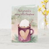 Carte Joyeux chocolat chaud de Noël (Fleur jaune)