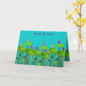 Carte Joyeux choeur d'anniversaire (Fleur jaune)