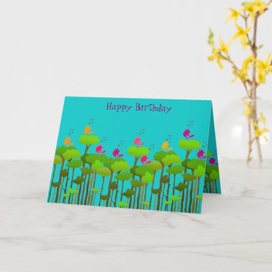 Carte Joyeux choeur d'anniversaire (Fleur jaune)
