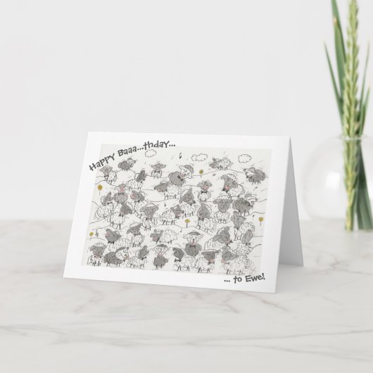 Carte Joyeux Choeur des moutons d'anniversaire (Devant)