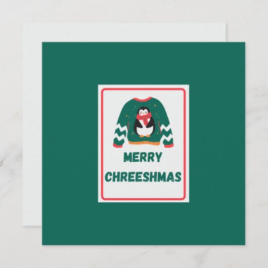 Carte Joyeux Chreeshmas Penguin (Devant / Derrière)