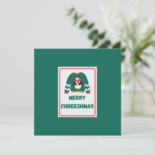 Carte Joyeux Chreeshmas Penguin (Debout devant)
