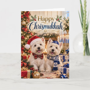 Carte Joyeux Chrismukkah Duo Westie