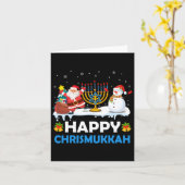 Carte Joyeux Chrismukkah Hanoukka Fun Joyeux Juif de Noë (Fleur jaune)