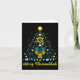 Carte Joyeux Chrismukkah Menorah Arbre de Noël Chanukah