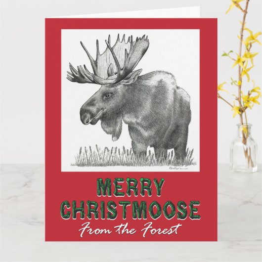 Carte Joyeux Christ Moose (Fleur jaune)