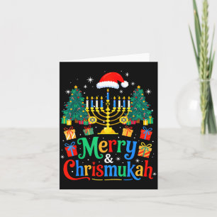 Carte Joyeux Christmukkah Hanukkah Arbre de Noël Xmas Fa