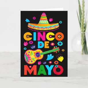 Carte Joyeux cinco de mayo chapeau mexicain guitareJoyeu