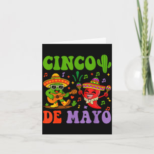 Carte Joyeux cinco de mayo mexicain cactus et poivre