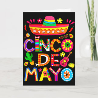 Carte Joyeux cinco de mayo mexicain chapeau margarita