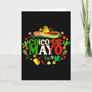 Carte Joyeux cinco de mayo mexicain chapeau margarita