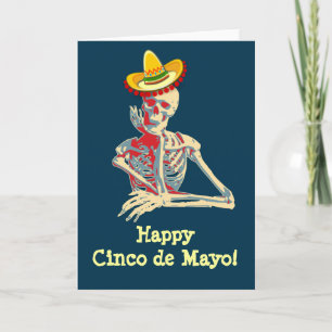 Carte Joyeux Cinco de Mayo Skeleton