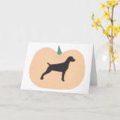 Carte Joyeux Citrouille d'Halloween Vizsla (Fleur jaune)