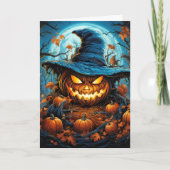 Carte Joyeux Citrouille d'horreur d'Halloween (Devant)