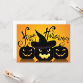 Carte Joyeux Citrouilles d'Halloween (Devant/Arrière en situation)