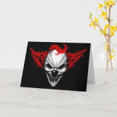 Carte Joyeux Clown du mal Cheveux rouges (Fleur jaune)