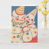 Carte Joyeux Clowns d'anniversaire (Fleur jaune)